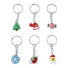 Six Christmas-themed keychains, Christmas trees, Christmas hats, candy canes, snowflakes, Christmas stockings, and Santa Claus avatars Item Picture
